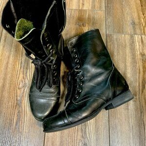 Steve Madden Black Combat Style Boots